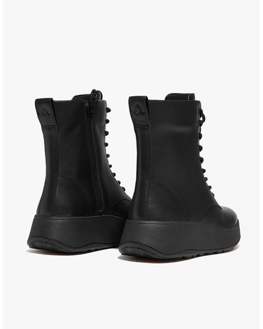 Fitflop Black F-Mode Flatform Ankle Boots All