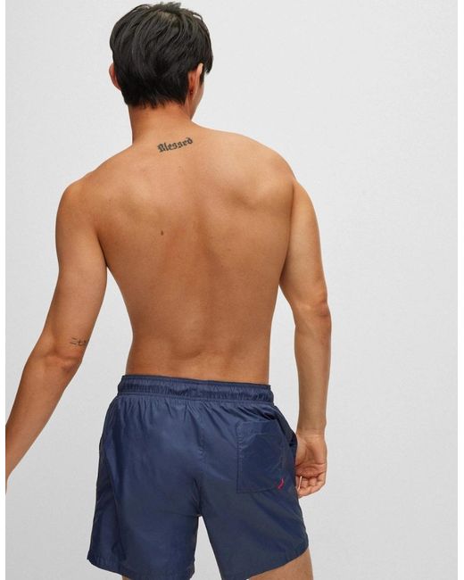 Boss Blue Hugo Haiti Quick-Drying Swim Shorts for men