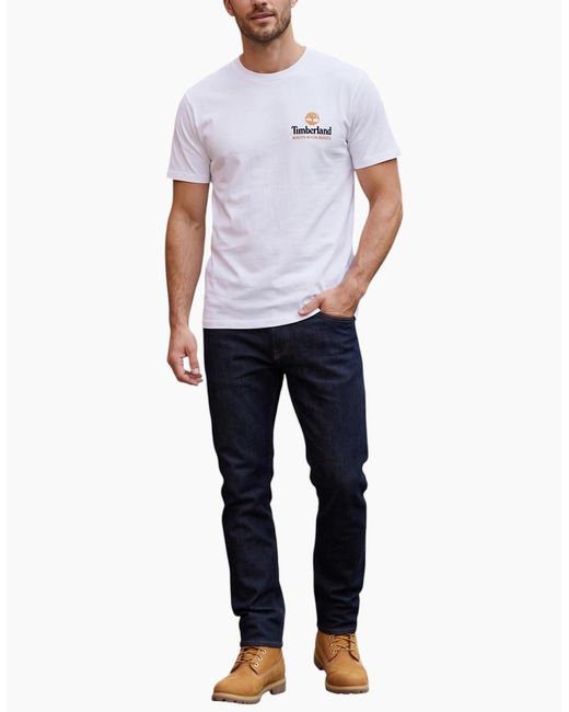 Timberland Black T Shirts Illustrated Tree Logo Summer Top for men