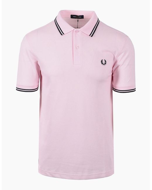 Fred Perry Pink Twin Tipped Polo Iced for men
