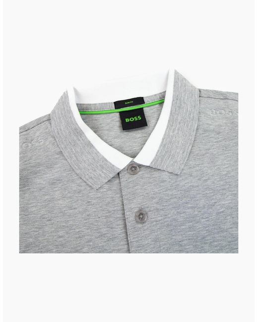 Boss Gray Paule Insert Logo Polo Shirt 059 for men