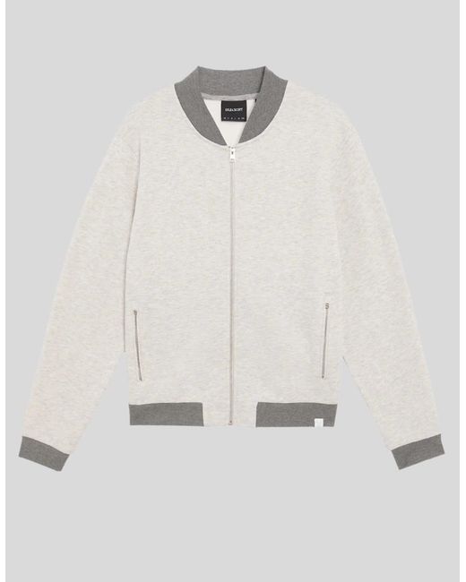 Lyle & Scott Gray Half Raglan Sleeve Jersey Bomber for men