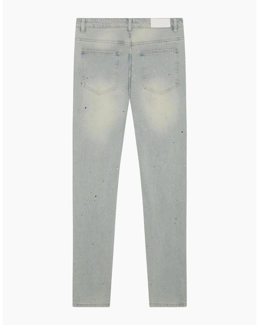 Magrit Gray Ripped Slim Jeans for men