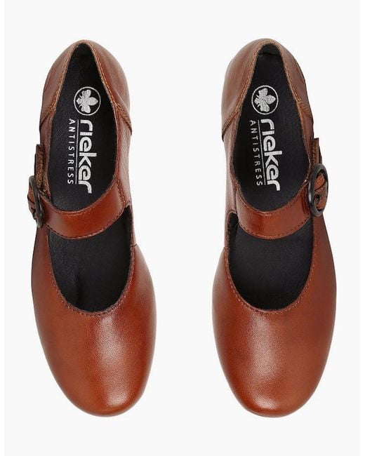 Rieker Brown Twirl Mary Jane Court Shoes