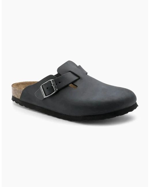 Birkenstock Boston Black Oiled Leather Clog for men