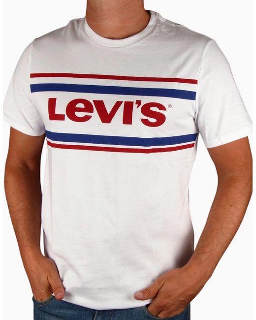 Levi's White Levi's T Shirt Casual Cotton Summer T Shirt Short Sleeve Crew Neck Tee for men
