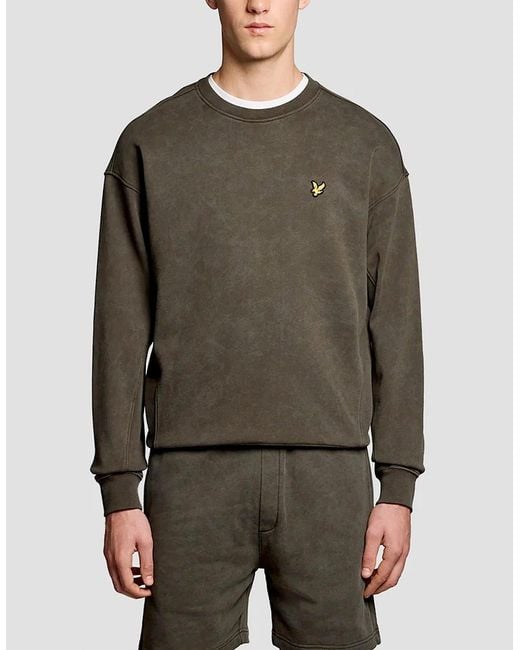 Lyle & Scott Green Lyle & Scott Heavy Laundered Crew Sweat