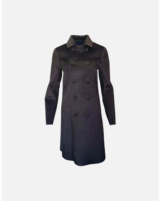 DIESEL Blue L Lilac Jacket Double Breasted Coat Winter Reversible Overcoat