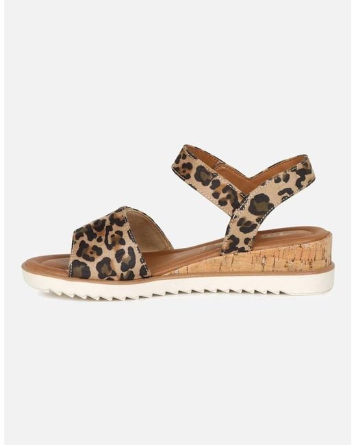 Tamaris Brown Iris Low Wedge Sandals