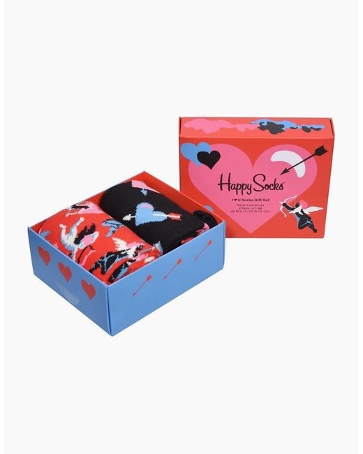 Happy Socks Red 2-Pack I Love You Socks Gift Box for men