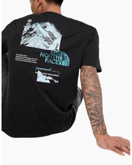 The North Face Black T Shirts Dark Matter Graphic Tee for men