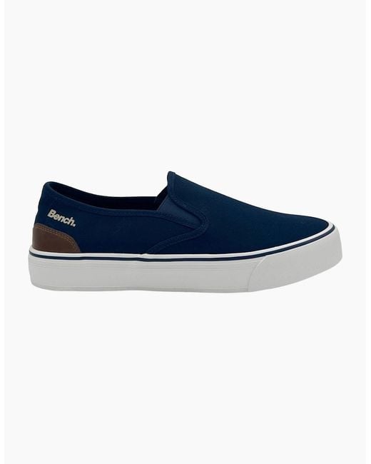 Bench Blue Dalton Canvas Slip On Trainers for men