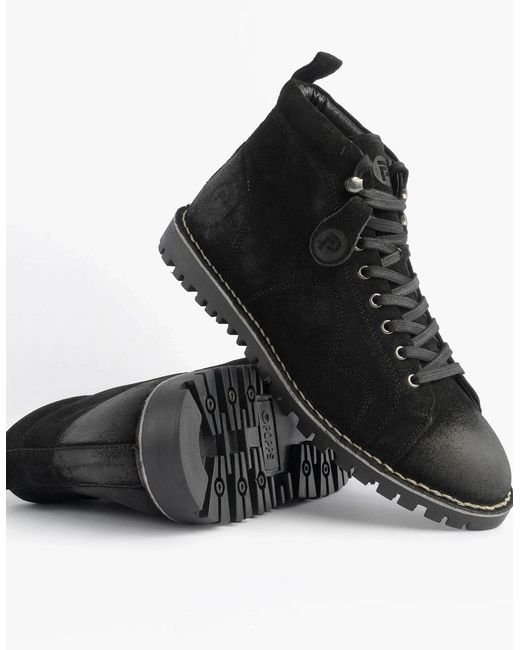 Popps Black 1961 Mod Suede Monkey Boots for men