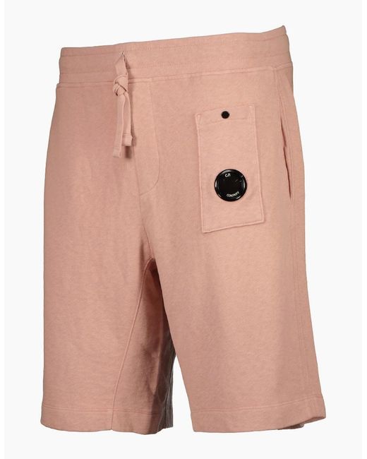 C P Company Natural Malfile Fleece Lens Bermudas for men