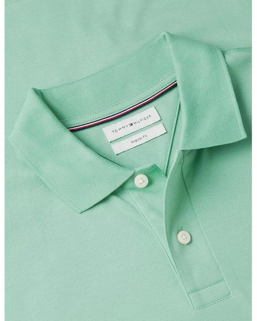 Tommy Hilfiger Green Liquid Cotton Reg Polo L1A Cut Grass for men