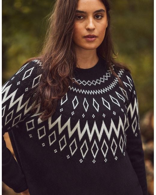 Live Unlimited London Black Fairisle Knit Jumper