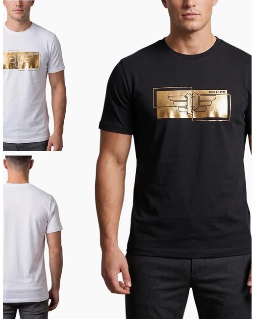 883 Police White T Shirts Parco Cotton Tee for men