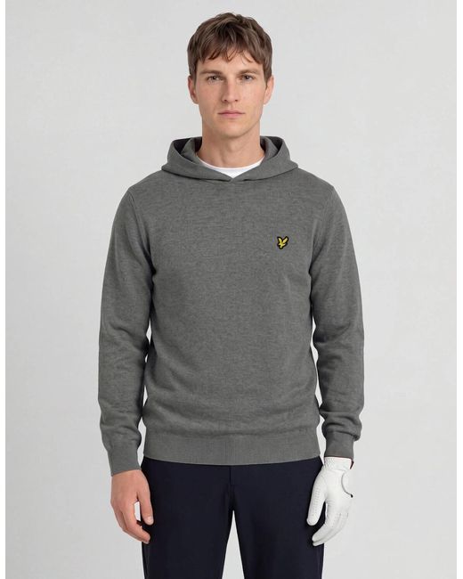 Lyle & Scott Gray Merino Cotton Performance Hoodie for men