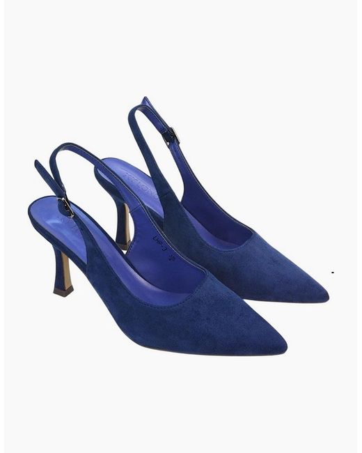 XY London Blue Ladies Valerie Sling Back High Stiletto Heel Court Shoes