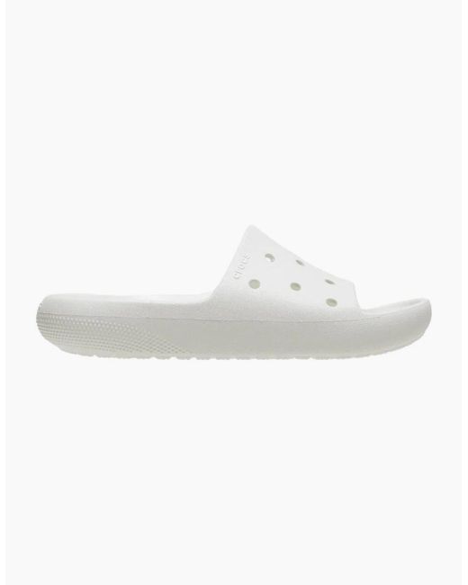 CROCSTM White Classic Slide V2 Open Toe Flats for men