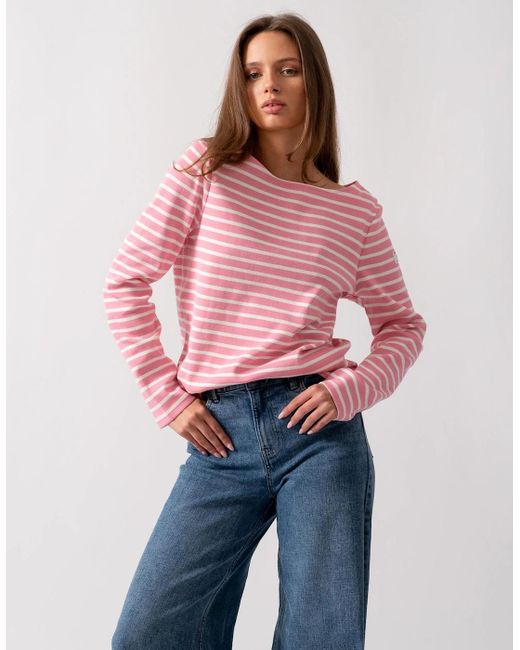 Joules Pink Harbour Broad Stripe Breton Top