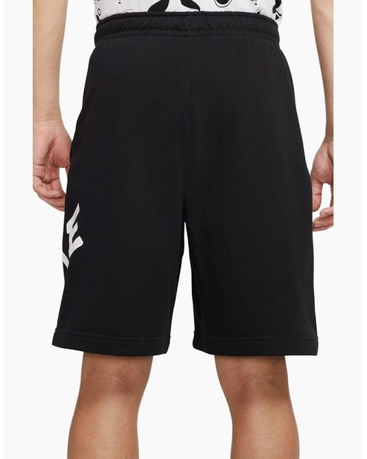 Nike Black Shorts Club French Terry Cotton Gym Shorts Relaxed Fit Summer Bermuda for men