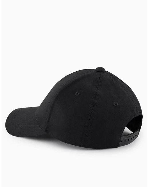 ARMANI EXCHANGE Black Baseball Twill Cap for men