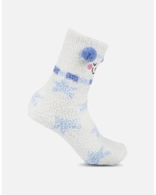 Totes Blue Isotoner Novelty Supersoft Socks Snowman