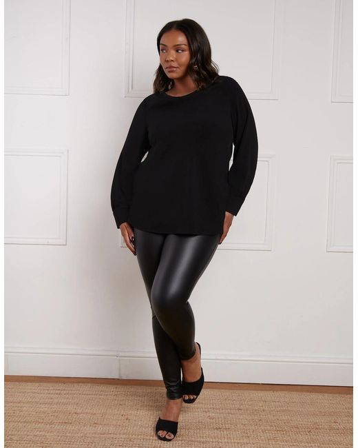 Live Unlimited London Black Petite Faux Leather Legging