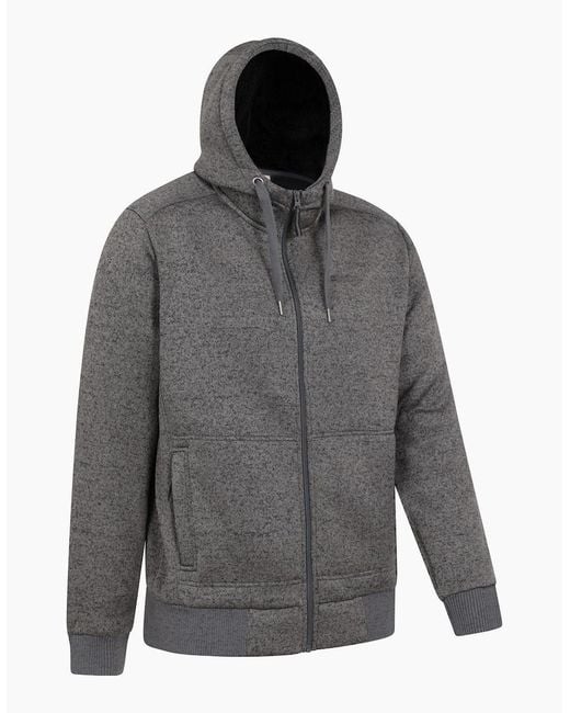 Mountain Warehouse Gray Nevis Ii Faux Fur Hoodie for men