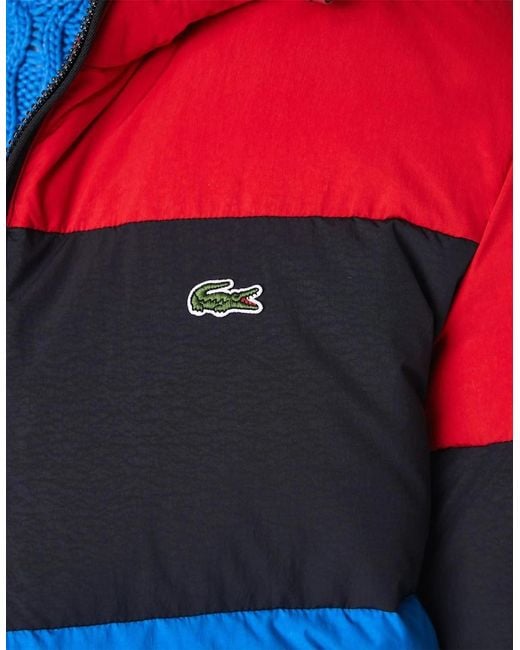 Lacoste Red Lightweight Water-Resistant Puffer Jacket for men