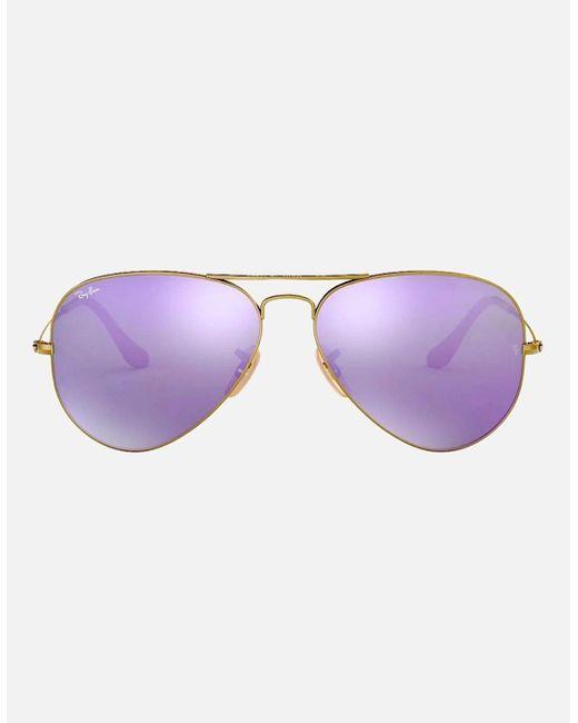 Ray-Ban Purple Aviator Cyclamen Flash Lens Sunglasses for men