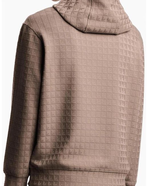 Emporio Armani Brown Asv Allover Logo Pullover Hoodie for men