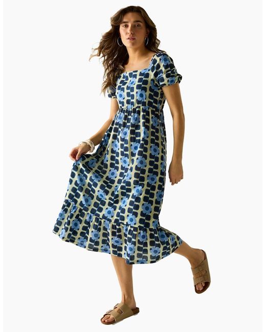 Regatta Blue Ladies Orla Kiely Giant Flower Summer Midi Dress