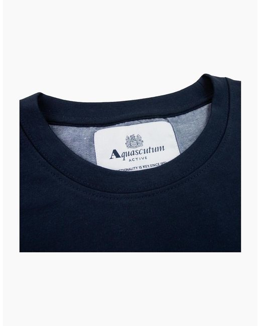Aquascutum Blue Active Small Logo Crewneck Sweatshirt 11 for men