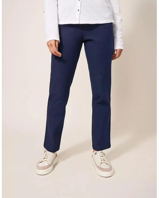 White Stuff Blue Petite Savannah Stretch Trousers Dark