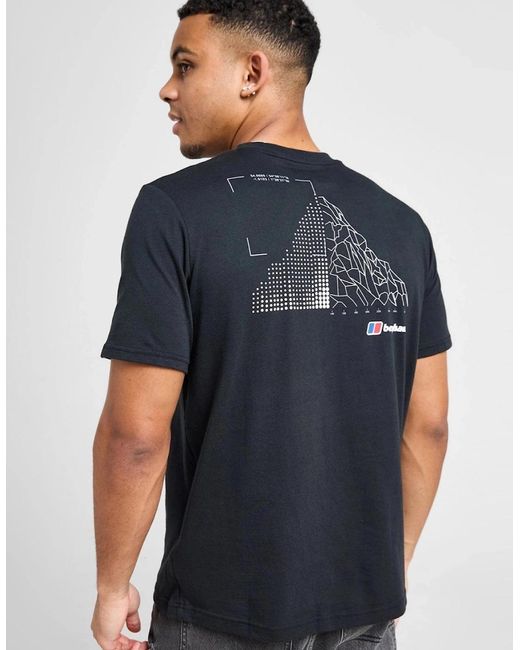Berghaus Black Mount Diagram Graphic Cotton T Shirt for men