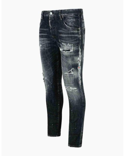 DSquared² Blue Rocky Mountains Wash Skater Jeans for men