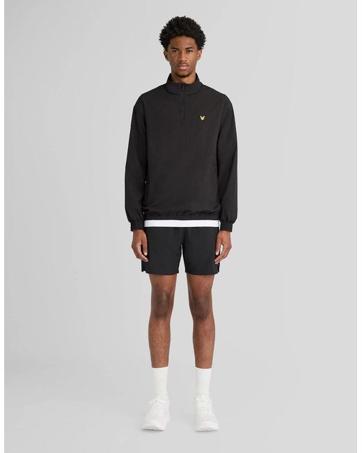 Lyle & Scott Black Padel 1/4 Zip Overshirt for men