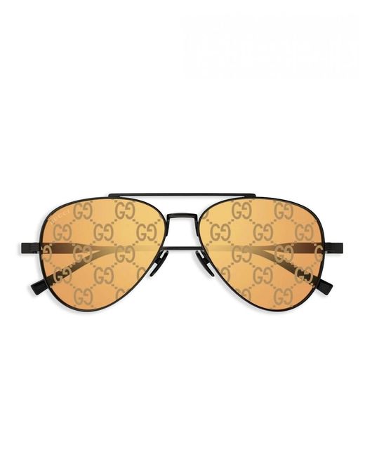 Gucci Natural Metal Aviator Sunglasses