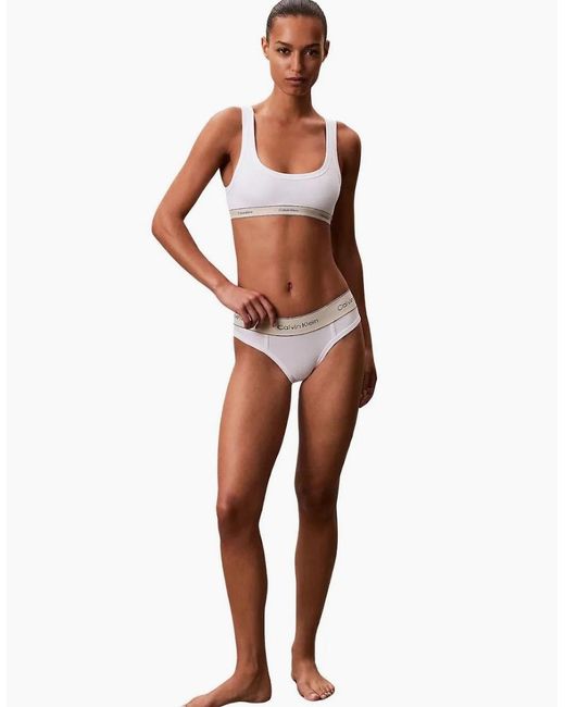 Calvin Klein White Heritage Cotton Unlined Bralette
