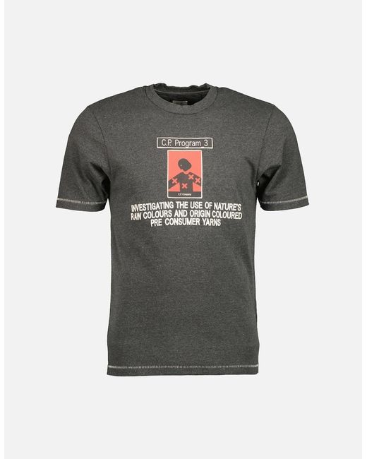 C P Company Gray Recycled Jersey Program_3 T-Shirt for men