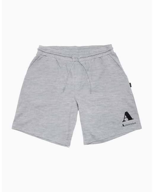 Aquascutum Gray Fleece Jogger Shorts for men