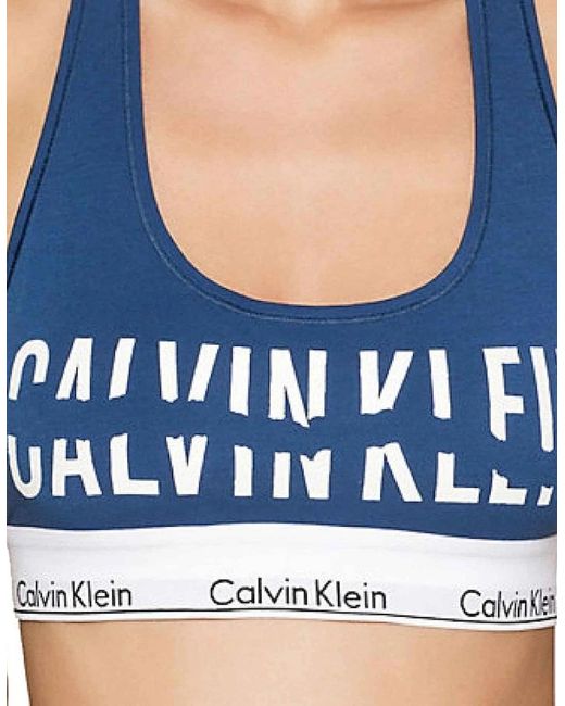Calvin Klein Blue Modern Cotton Bralette, Orion
