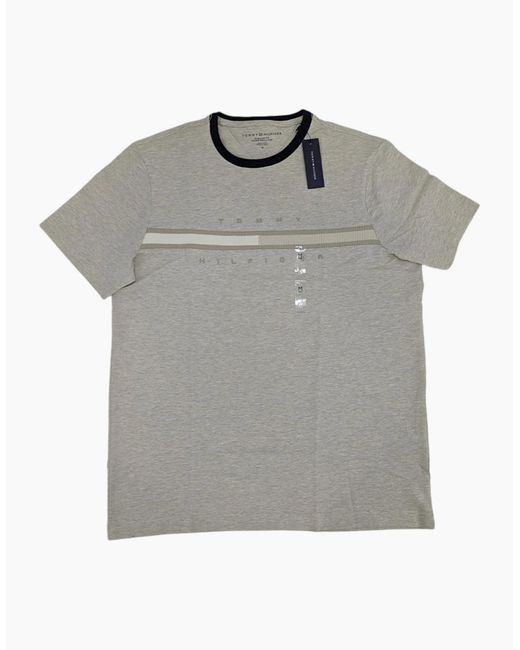 Tommy Hilfiger Gray T Shirts Crew Neck Regular Fit Cotton Tino Tee for men