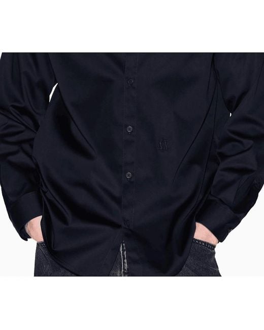 ARMANI EXCHANGE Blue Classic Slim Fit Shirt for men