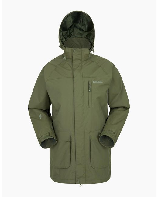 Mountain Warehouse Blue Glacier Ii Long Waterproof Jacket for men