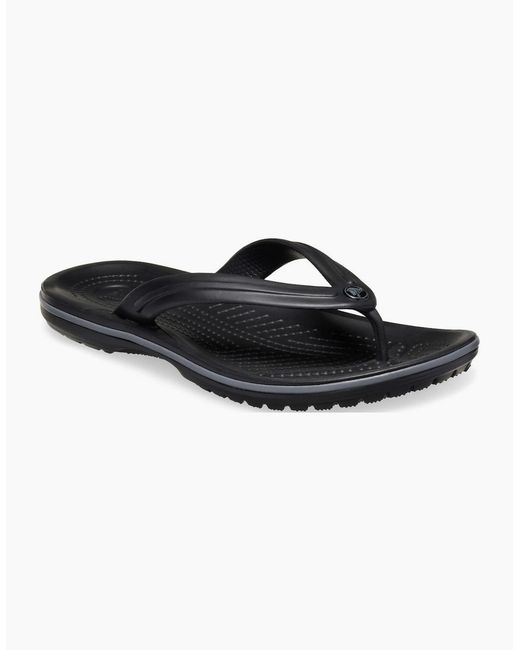 CROCSTM Black Crocband Flip Toe Post Sandals