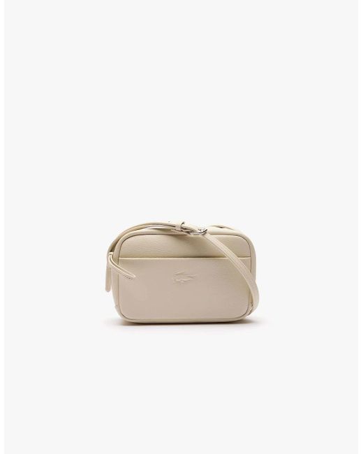 Lacoste Natural City Court Grain Leather Shoulder Bag