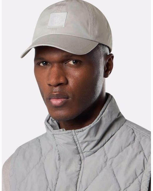Stone Island Gray Ghost S00F1 Patch Logo Cap for men